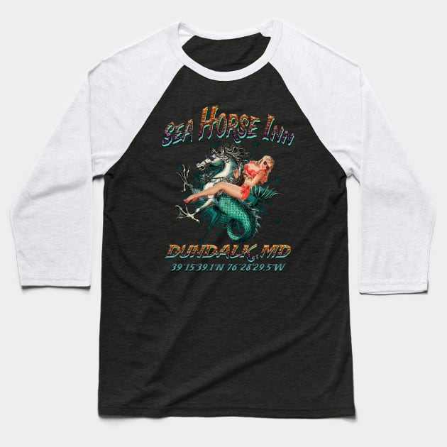 sea horse inn Baseball T-Shirt by Joaddo